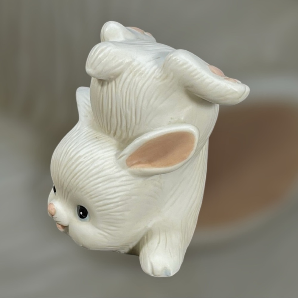 Set of 2🐰Vintage HOMCO #1454 Playful Bunny Rabbit Figurines Ceramic - Picture 10 of 13